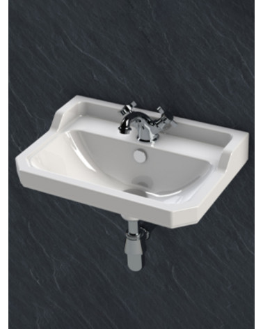 Lavabo con respaldo y columna integrada NEOCLÁSSICA COMPACT blanco