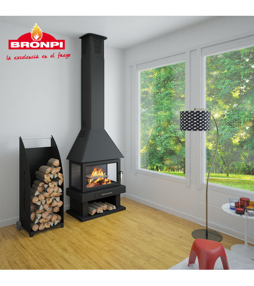 Poêle à bois CABIMAS 4 faces vitrées 16 kW