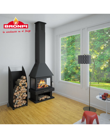 Poêle à bois CABIMAS 4 faces vitrées 16 kW