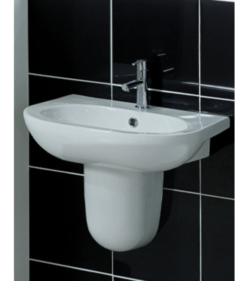 profundo Amigo por correspondencia Traer Lavabo con columna suspendida OCEANUS mediano blanco