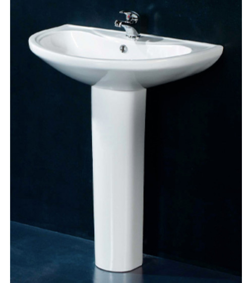 Lavabo con columna integrada OPUS COMPACT mediano blanco