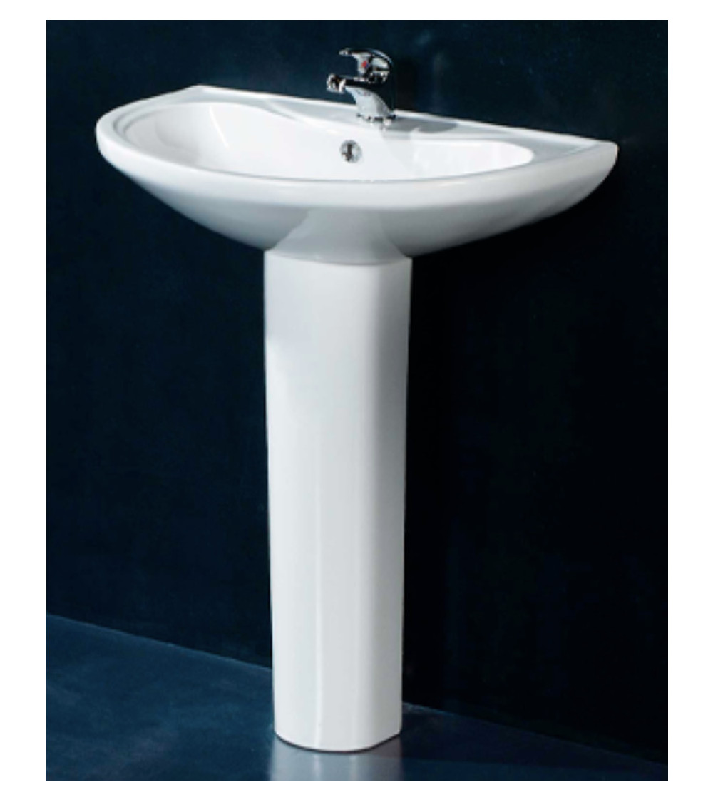 Lavabo con columna integrada OPUS COMPACT mediano blanco