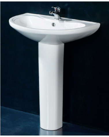 Lavabo con columna integrada OPUS COMPACT mediano blanco