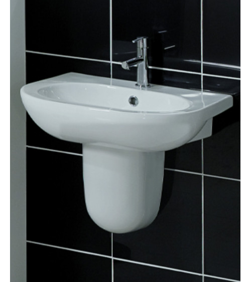 Lavabo con columna suspendida OPUS mediana blanco