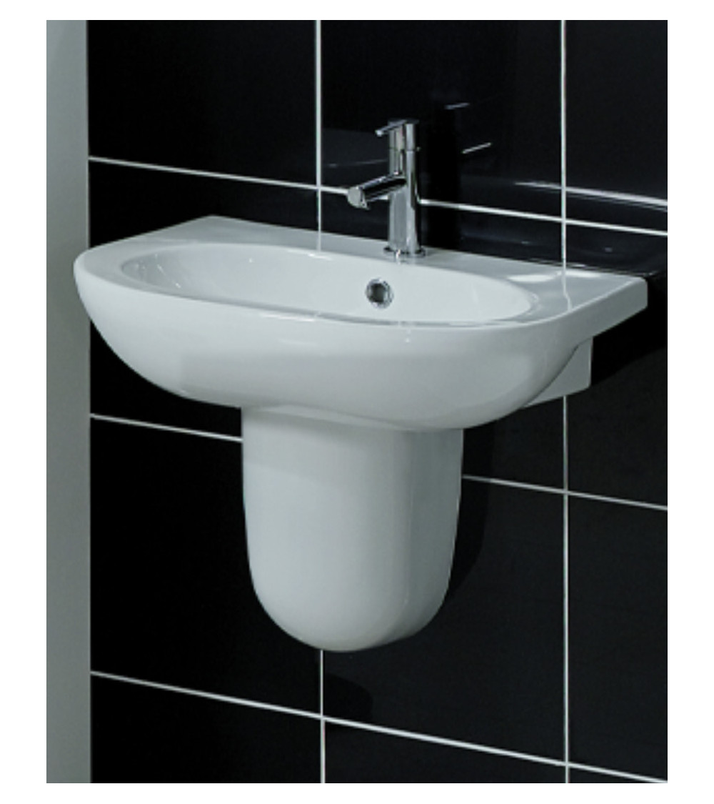 Lavabo con columna suspendida OPUS mediana blanco