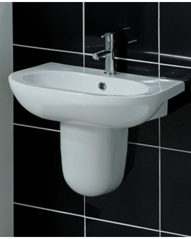 Lavabo con columna suspendida OPUS mediana blanco