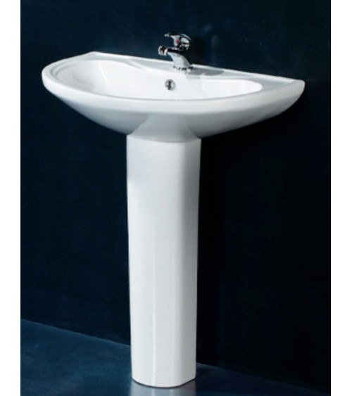 Lavabo con columna suspendida OPUS mediana blanco