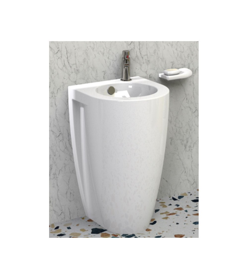 Lavabo totem TWO COMPACT blanco