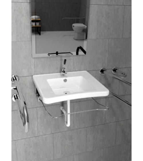 Lavabo con columna suspendida OCEANUS mediano blanco