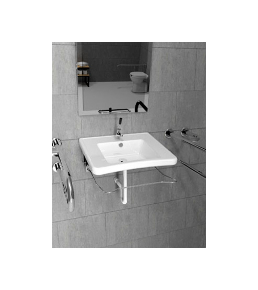 Lavabo con columna suspendida OCEANUS mediano blanco