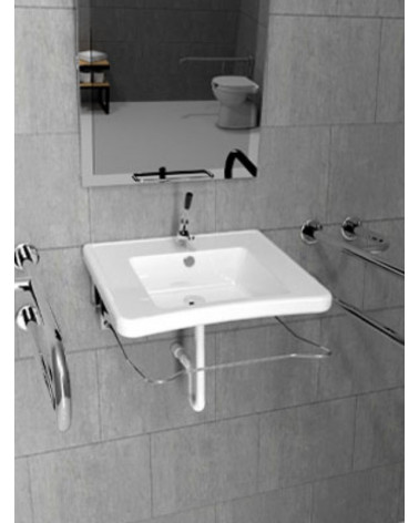 Lavabo con columna suspendida OCEANUS mediano blanco