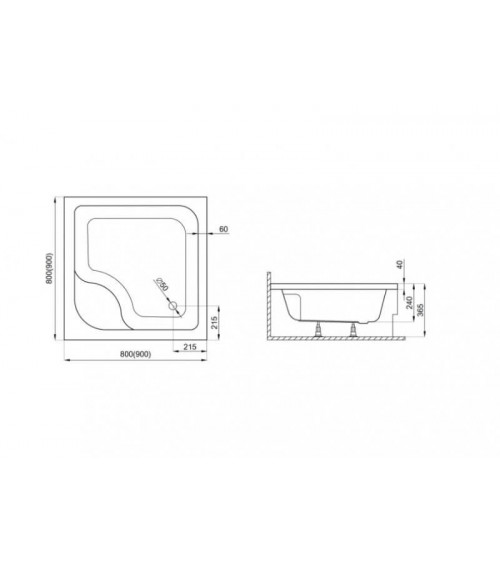 Receptor DOUCHE HAUT PACO 80 X 80 x 38 CM