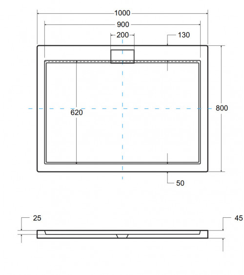 Piatto doccia Barone 90x90x5.5 bianco rotondo acrilico di 1/4 cm