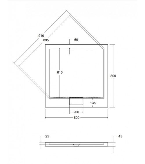 Receveur de douche extra-plat AXIM ULTRASLIM rectangulaire 100/110/120/130/140 x 89/90 cm blanc