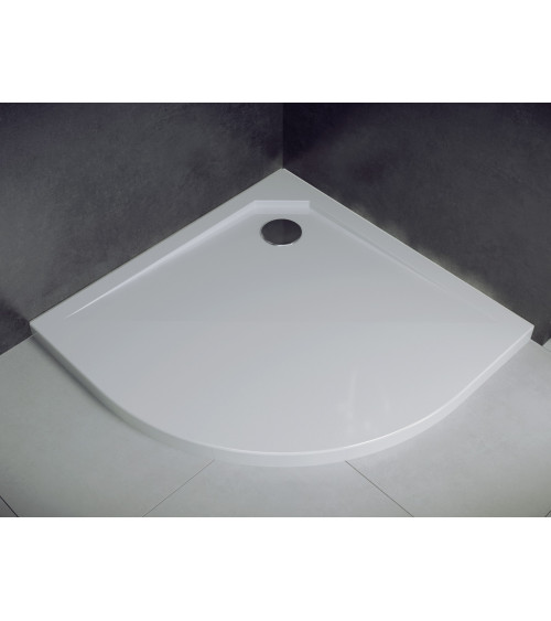 Piatto doccia Barone 90x90x5.5 bianco rotondo acrilico di 1/4 cm