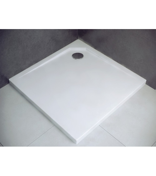 Piatto doccia Barone 90x90x5.5 bianco rotondo acrilico di 1/4 cm