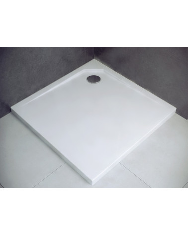 Piatto doccia Barone 90x90x5.5 bianco rotondo acrilico di 1/4 cm