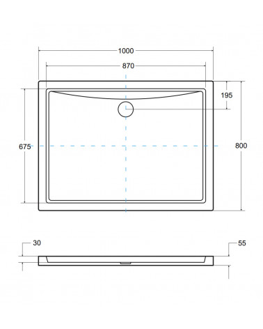 Piatto doccia Barone 90x90x5.5 bianco rotondo acrilico di 1/4 cm