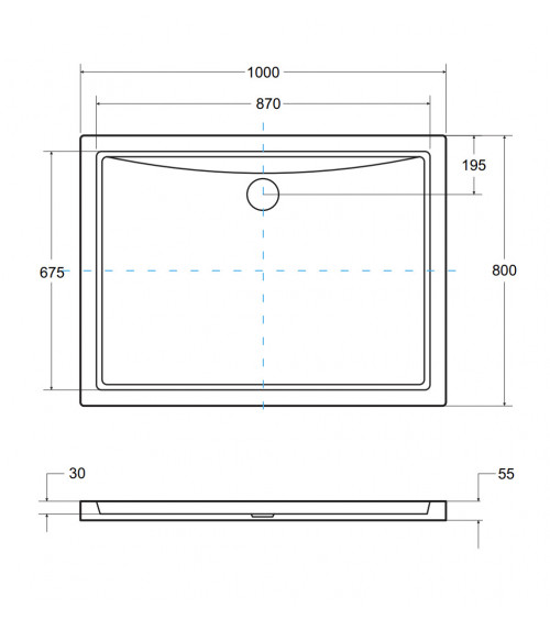 Piatto doccia Barone 90x90x5.5 bianco rotondo acrilico di 1/4 cm