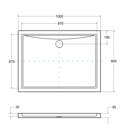 Plato de ducha extraplano AXIM ULTRASLIM rectangular 100/110/120/130/140 x 80/90 cm blanco