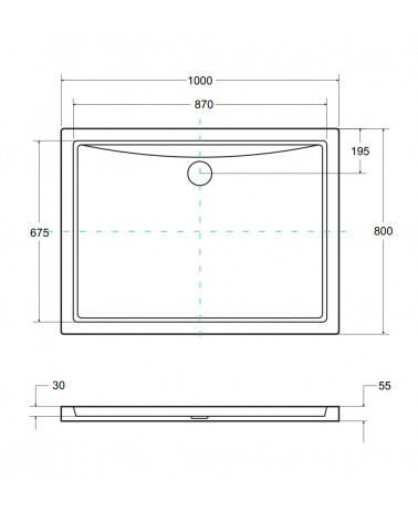 Plato de ducha extraplano AXIM ULTRASLIM rectangular 100/110/120/130/140 x 80/90 cm blanco