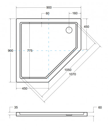 Receveur de douche extra-plat AXIM ULTRASLIM carré 80x80 cm et 90x90 cm blanc