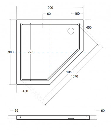 Receveur de douche extra-plat AXIM ULTRASLIM carré 80x80 cm et 90x90 cm blanc