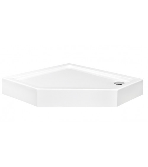 Plato de ducha extraplano BERGO SLIMLINE asimétrica 90x90x6 cm blanco