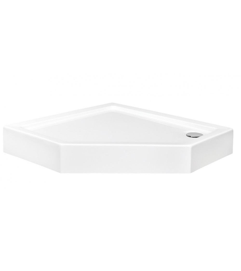 Plato de ducha extraplano BERGO SLIMLINE asimétrica 90x90x6 cm blanco