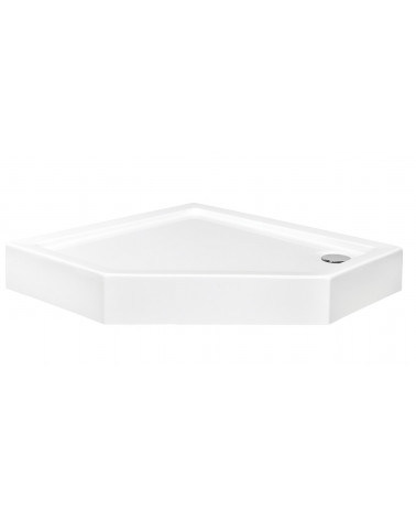 Receveur de douche extra-plat BERGO SLIMLINE asymétrique 90x90x6 cm blanc