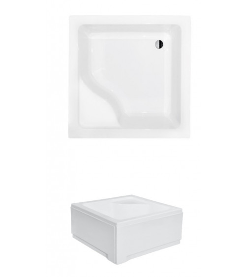 Receveur de douche extra-plat AQUARIUS SLIMLINE carré 80x80 cm et 90x90 cm blanc