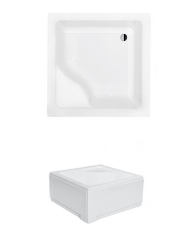 Receveur de douche extra-plat AQUARIUS SLIMLINE carré 80x80 cm et 90x90 cm blanc