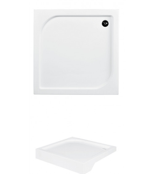 Receveur de douche extra-plat AQUARIUS SLIMLINE carré 80x80 cm et 90x90 cm blanc