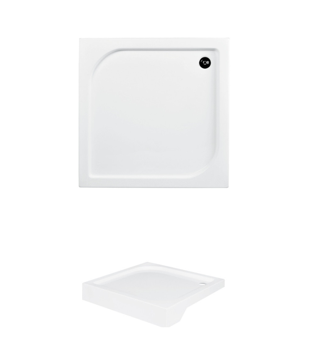 Receveur de douche extra-plat AQUARIUS SLIMLINE carré 80x80 cm et 90x90 cm blanc