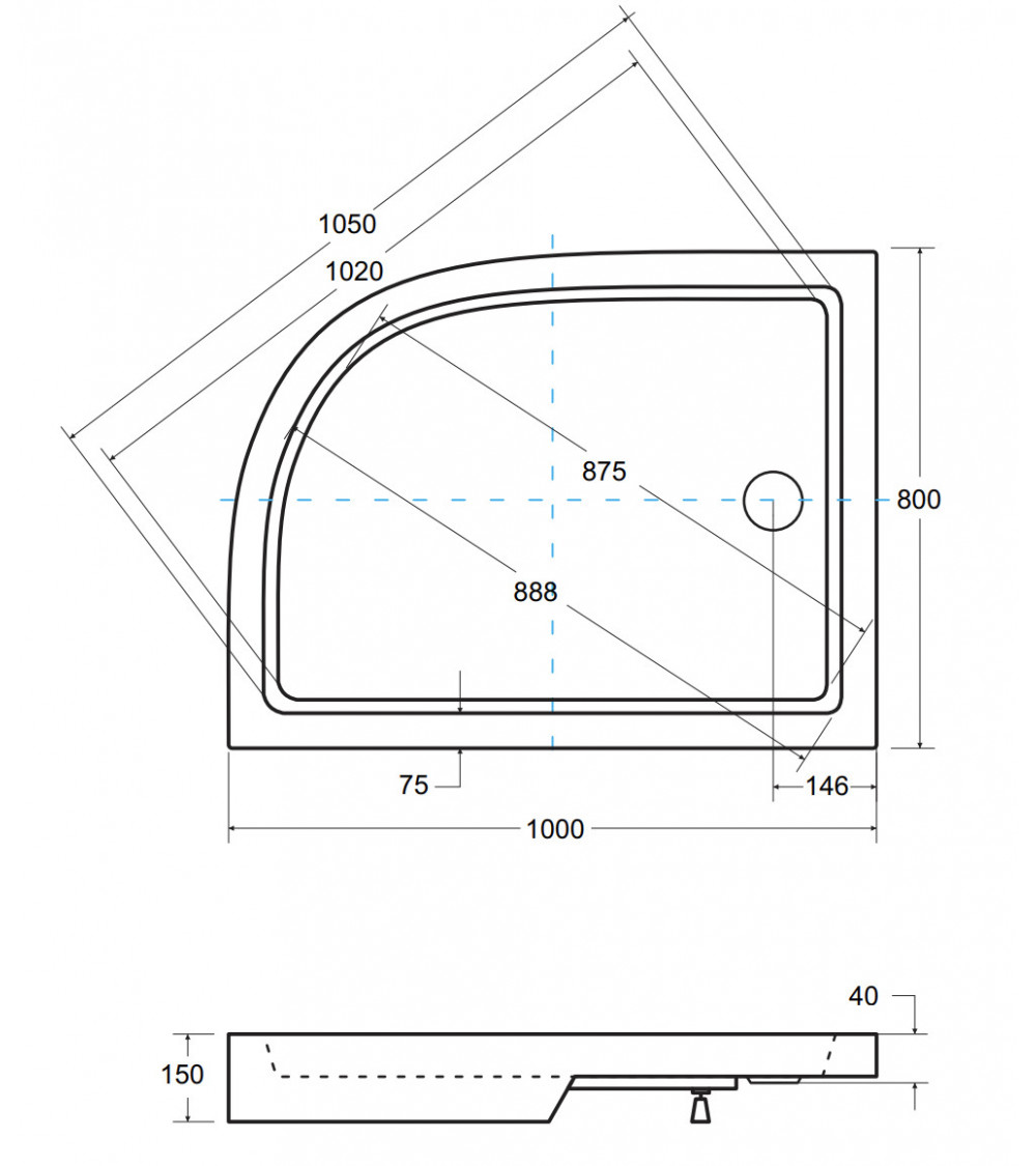 Receveur de douche extra-plat ALPINA SLIMLINE rectangulaire 100/120 x 80/90 cm blanc