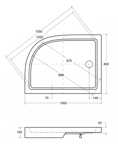 Receveur de douche extra-plat ALPINA SLIMLINE rectangulaire 100/120 x 80/90 cm blanc