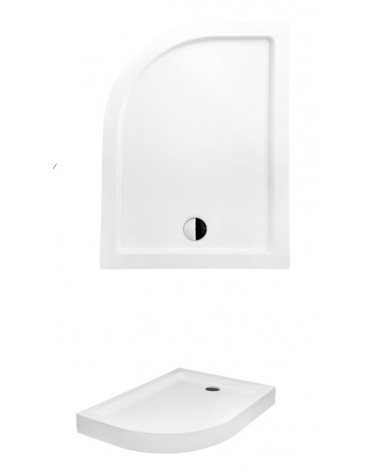 Receveur de douche SATURN asymétrique côté droit 100x80 cm et 120x90 cm blanc