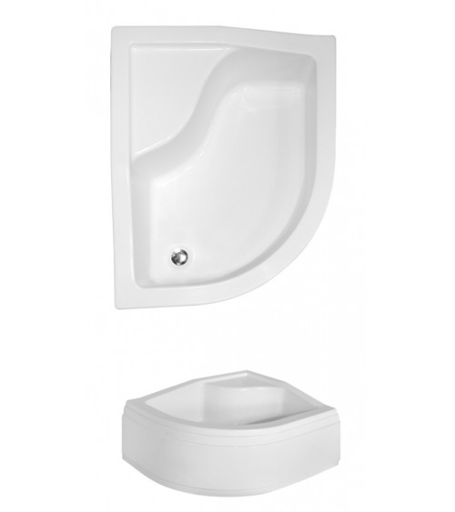 Receveur de douche SATURN asymétrique côté droit 100x80 cm et 120x90 cm blanc