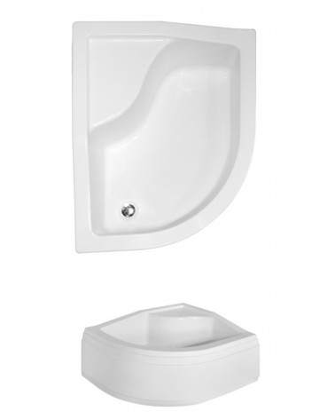 Receveur de douche SATURN asymétrique côté droit 100x80 cm et 120x90 cm blanc