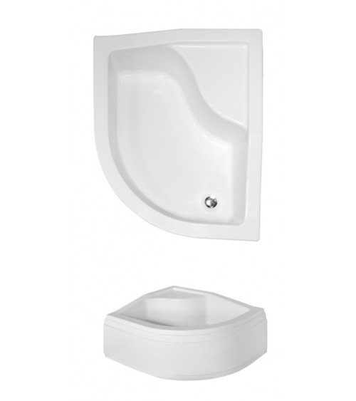 Receveur de douche MAXY asymétrique côté gauche 100x80 cm et 120x85 cm blanc