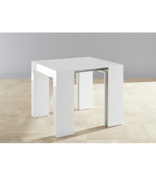 Console extensible FRANCESCA blanc 46x78x90cm