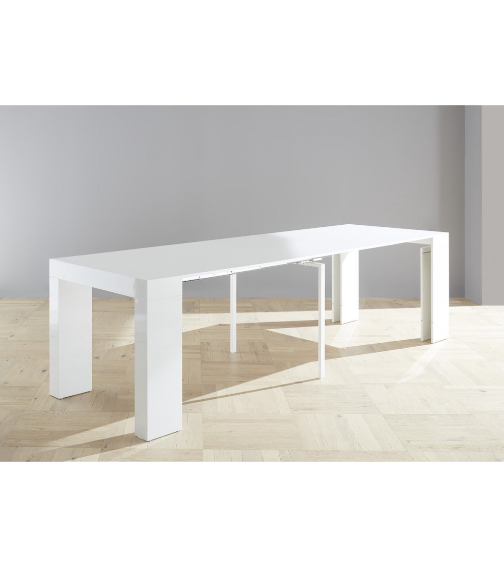 Console extensible FRANCESCA blanc 46x78x90cm