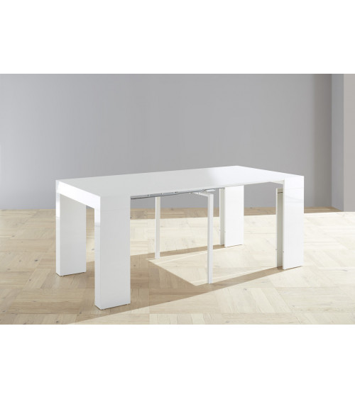 Console extensible FRANCESCA blanc 46x78x90cm