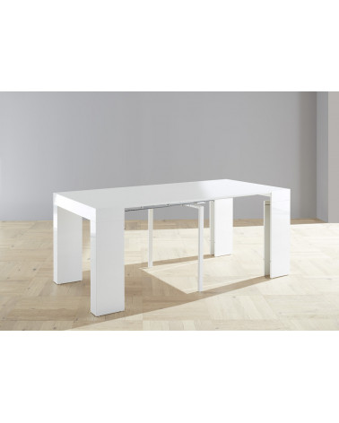 Console extensible FRANCESCA blanc 46x78x90cm