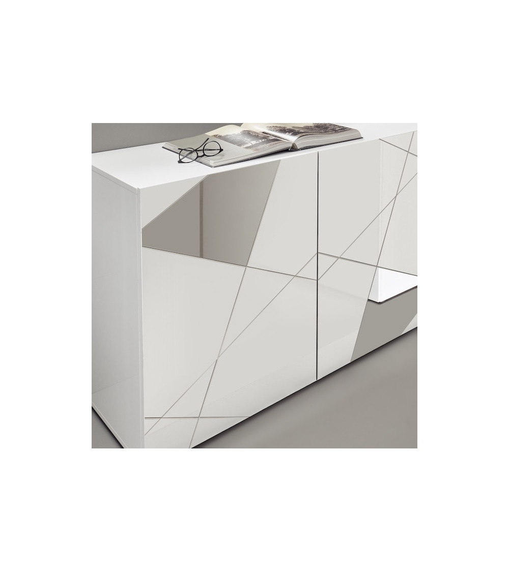 Meuble TV VITTORIA blanc laqué 181 cm Meuble TV VITTORIA blanc laqué 181 cm