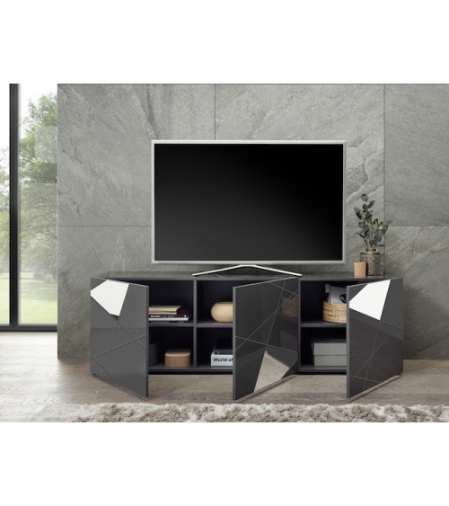 Meuble TV VITTORIA gris anthracite 181 cm