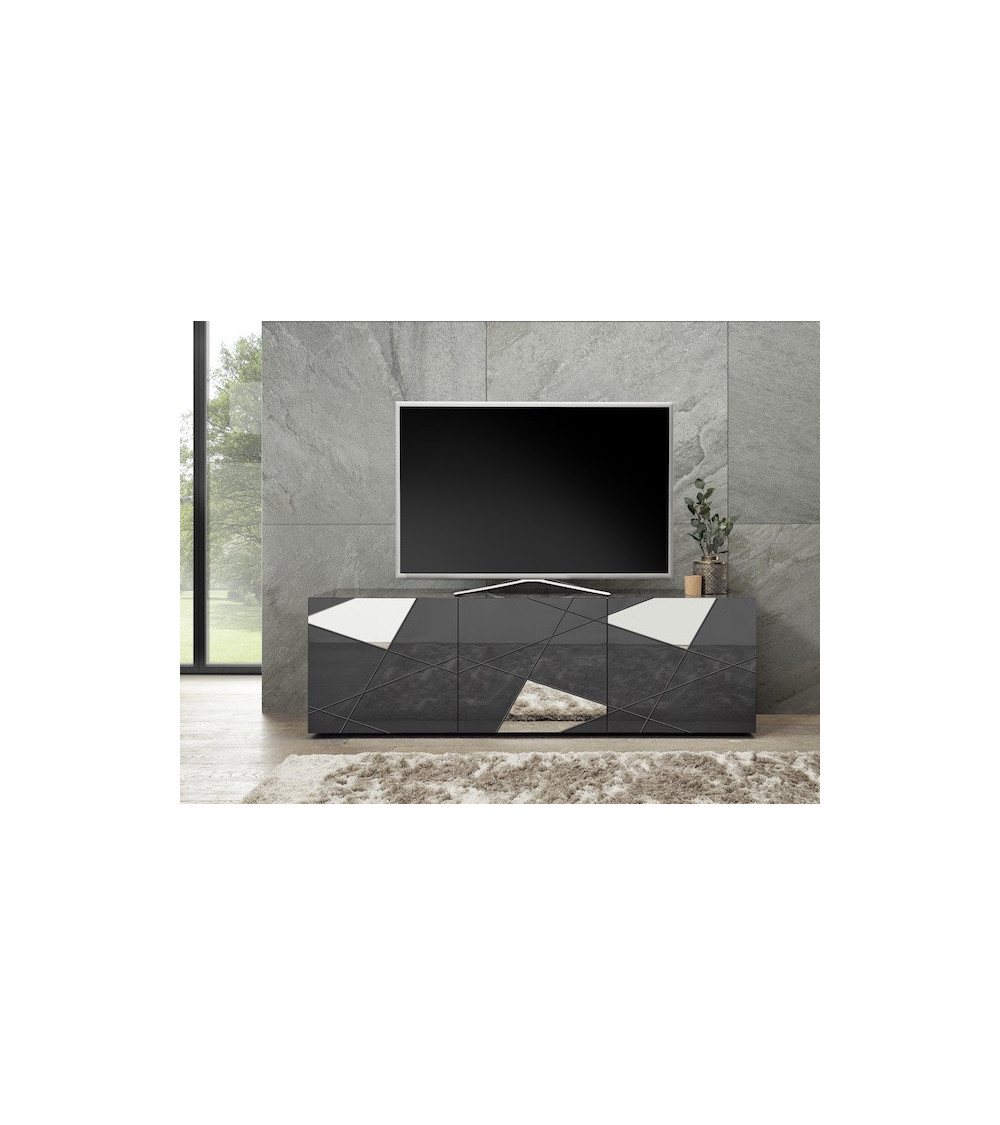 Meuble TV VITTORIA gris anthracite 181 cm