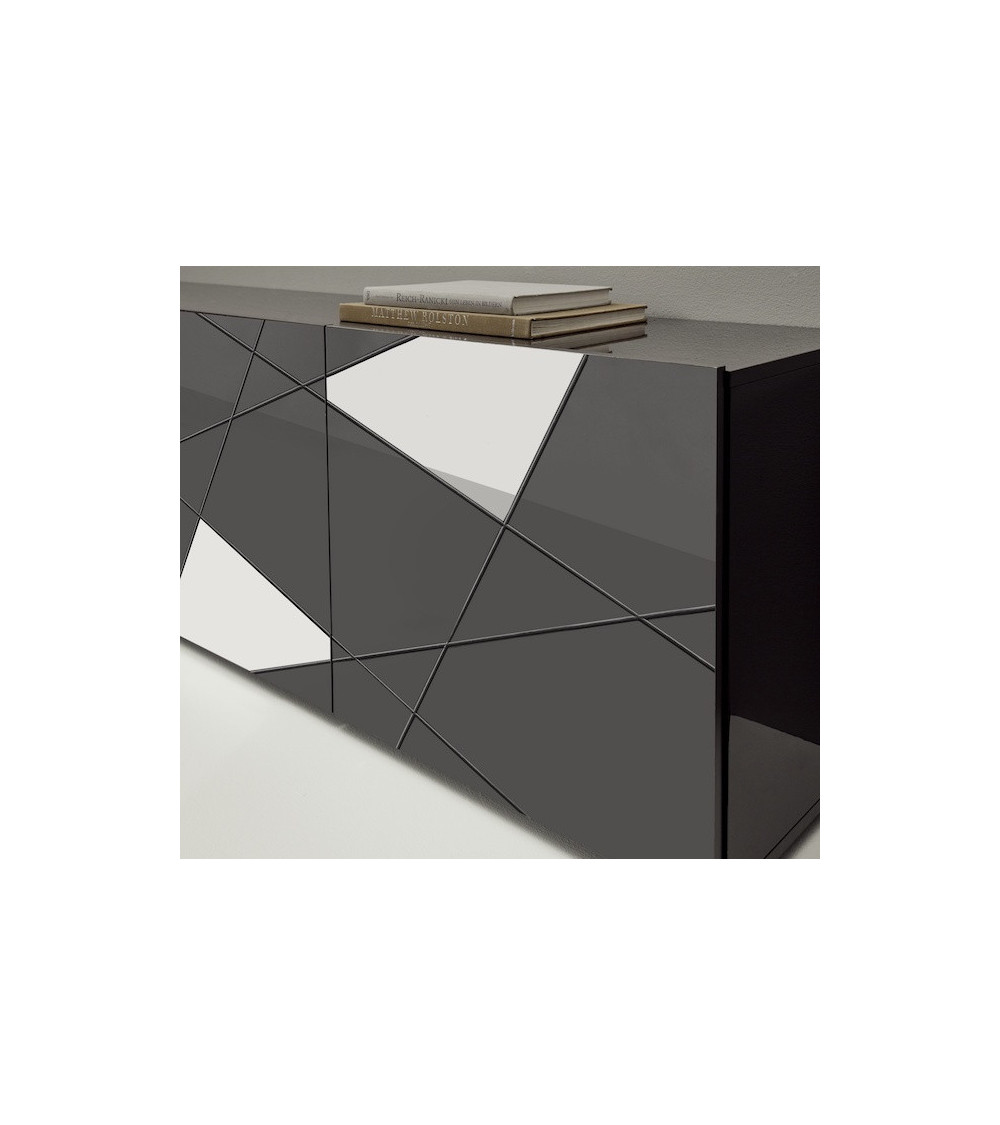 Buffet VITTORIA gris anthracite laqué 241 cm