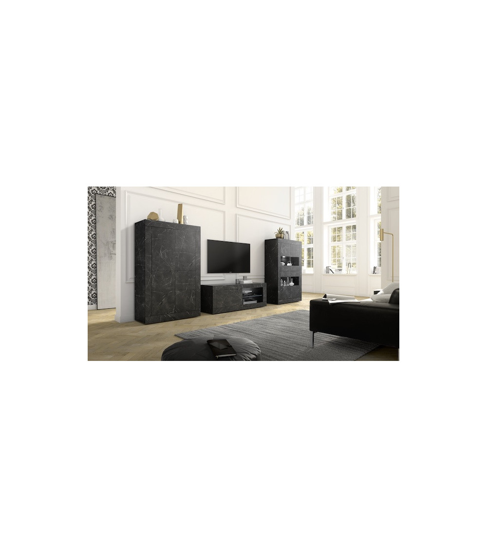 Ensemble TV BASIC marbre gris anthracite