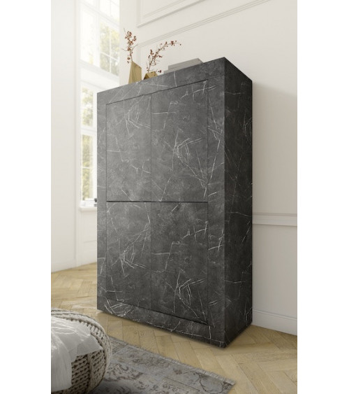 Ensemble TV BASIC marbre gris anthracite